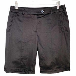 TRIBAL Black Dressy 9” Long Bermuda Shorts, Pockets 6